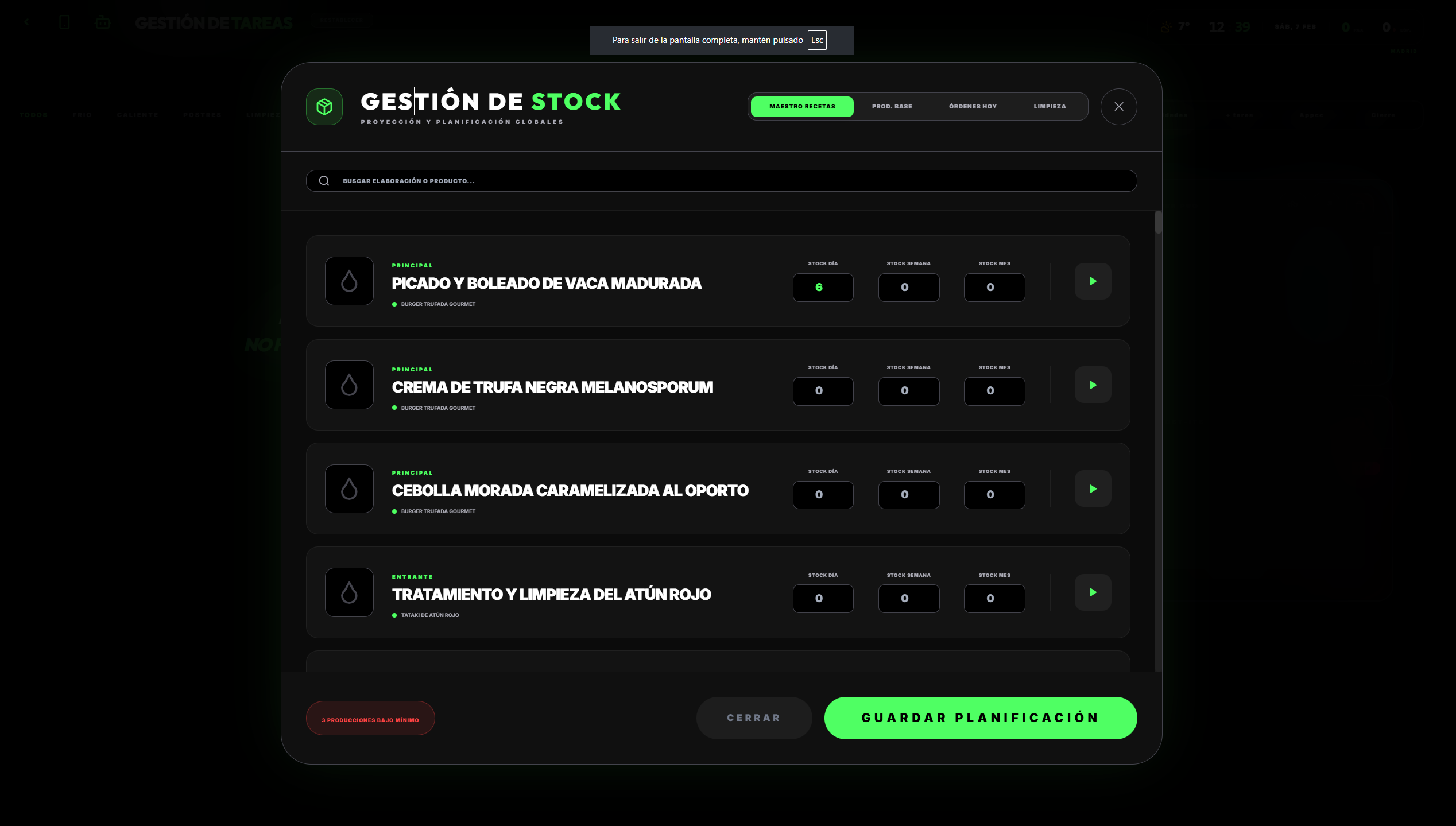 Planificación de Producción